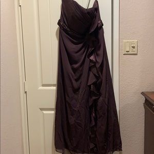 Chiffon bridesmaid dress dark brown
